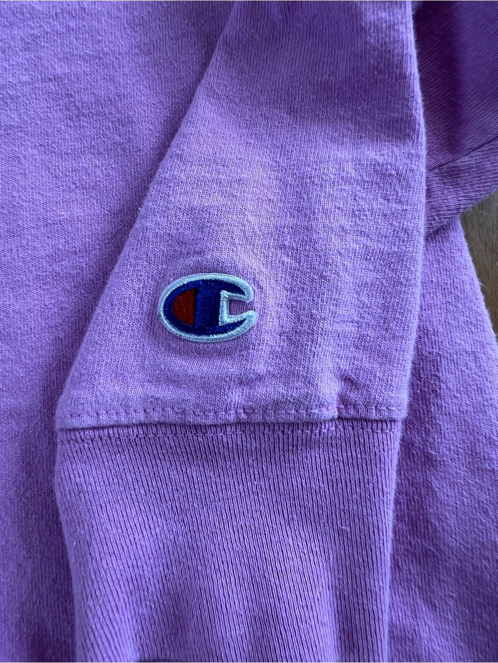 Vintage Champion Long Sleeve Tee Small Heather Orchid Pink Purple - Picture 2 of 8